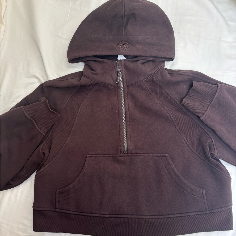 lululemon athletica woman’s chocolate Brown Half-Zip Hoodie